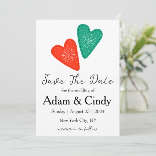 赤と緑のクリスマスは日付カードを除く 招待状 (スタンド正面)