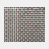 赤と緑のクリスマスをテーマにしたポーズプリントパターン フリースブランケット (正面(横))