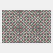 赤と緑のクリスマスをテーマにしたポーズプリントパターン ラッピングペーパーシート (正面2)