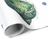 赤と緑のクリスマスオーナメントオン白 ラッピングペーパー (ロールコーナー)