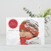 赤と緑のクリスマスオーナメントホリデーフォトカード シーズンカード (スタンド正面)