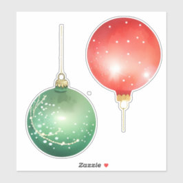 赤と緑のクリスマスオーナメント シール