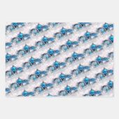 赤と緑のクリスマスオーナメント ラッピングペーパーシート (正面2)