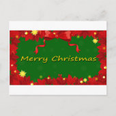 赤と緑のクリスマスカードテンプレート シーズンポストカード (正面)