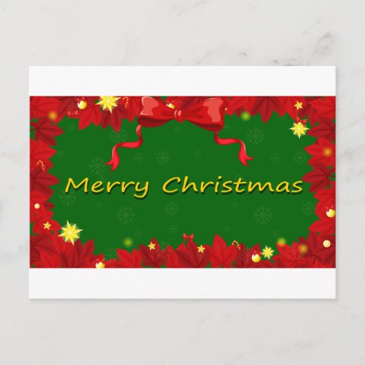 赤と緑のクリスマスカードテンプレート シーズンポストカード (正面)