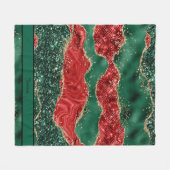 赤と緑のクリスマスゲート名 フリースブランケット (正面(横))