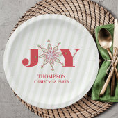 赤と緑のクリスマスシンプルタイポグラフィ ペーパープレート