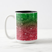 赤と緑のクリスマススターコーヒーマグ ツートーンマグカップ (左)