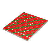 赤と緑のクリスマススターパターン タイル (側面)