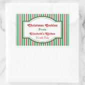 赤と緑のクリスマスステッカー 長方形シール (バッグ)