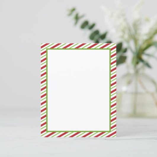 赤と緑のクリスマスストライプ文房具 (スタンド正面)