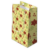 赤と緑のクリスマススノーフレーク スモールペーパーバッグ (裏面アングル)