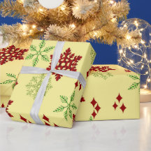 赤と緑のクリスマススノーフレーク