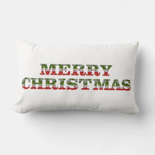 赤と緑のクリスマスセーター |休日 ランバークッション (正面)
