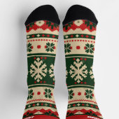 赤と緑のクリスマスソックス（名前あり） ソックス (上部)