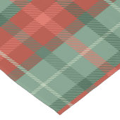 赤と緑のクリスマスタータンチェックパターン ショートテーブルランナー (コーナー)