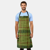 赤と緑のクリスマスタータンチェック。 エプロン (着用した状態)