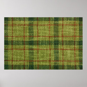 赤と緑のクリスマスタータンチェック。 ポスター