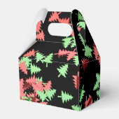 赤と緑のクリスマスツリーのパターンの好意ボックス フェイバーボックス (裏面サイド)