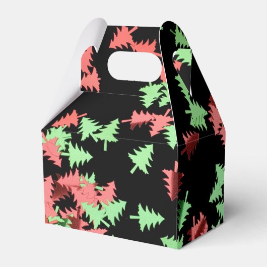 赤と緑のクリスマスツリーのパターンの好意ボックス フェイバーボックス (裏面サイド)