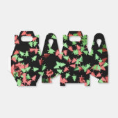 赤と緑のクリスマスツリーのパターンの好意ボックス フェイバーボックス (折り畳みなし)