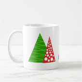 赤と緑のクリスマスツリーのマグカップ コーヒーマグカップ (左)