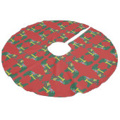 赤と緑のクリスマスツリースカート フェイクリネンツリースカート (アングル)