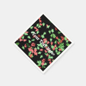 赤と緑のクリスマスツリーパターンナプキン スタンダードカクテルナプキン (角)