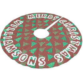 赤と緑のクリスマスツリーパターン | ファミリ名 ブラッシュドポリエステルツリースカート