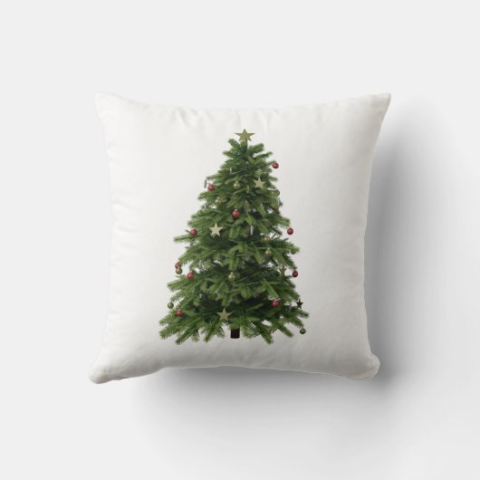 赤と緑のクリスマスツリーフェスティバル装飾用クッション クッション (裏面)