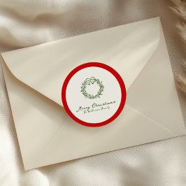 赤と緑のクリスマスツリー ラウンドシール