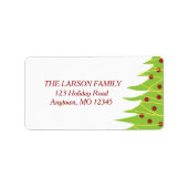 赤と緑のクリスマスツリー |休日の住所ラボ ラベル (正面)