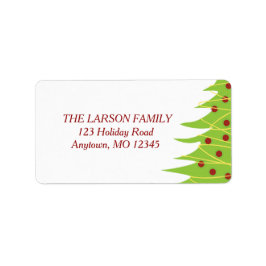 赤と緑のクリスマスツリー |休日の住所ラボ ラベル