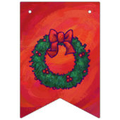 赤と緑のクリスマスデコレーション バンティングフラッグ (第1の旗)