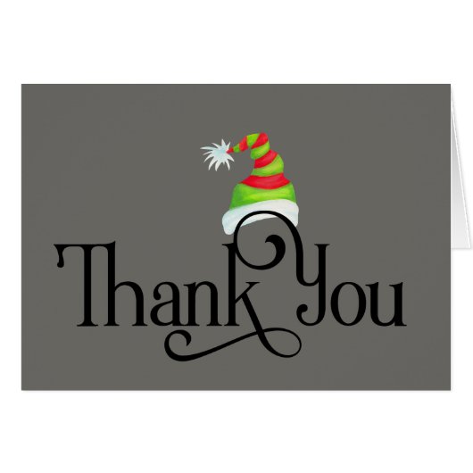 赤と緑のクリスマスハットをありがとう (正面横)