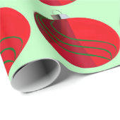 赤と緑のクリスマスバルブの包装紙 ラッピングペーパー (ロールコーナー)