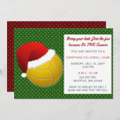 赤と緑のクリスマスバレーボールトーナメント 招待状 (正面/裏面)