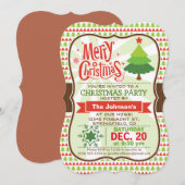 赤と緑のクリスマスパーティー招待状 招待状 (正面/裏面)