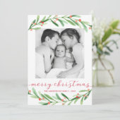 赤と緑のクリスマスフォトクリスマスカード シーズンカード (スタンド正面)