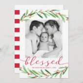 赤と緑のクリスマスフォトクリスマスカード シーズンカード (正面/裏面)