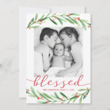 赤と緑のクリスマスフォトクリスマスカード