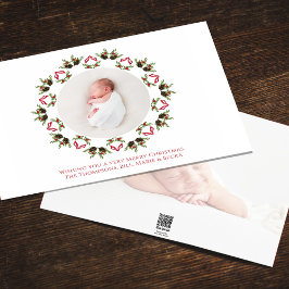 赤と緑のクリスマスフォトリース シーズンカード