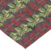 赤と緑のクリスマスフローラルパターン ショートテーブルランナー (コーナー)