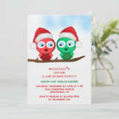 赤と緑のクリスマスフールズホリデーパーティー招待状 招待状 (スタンド正面)