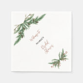 赤と緑のクリスマスブランチ スタンダードカクテルナプキン (正面)