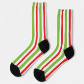 赤と緑のクリスマスプリントソックス ソックス (左)