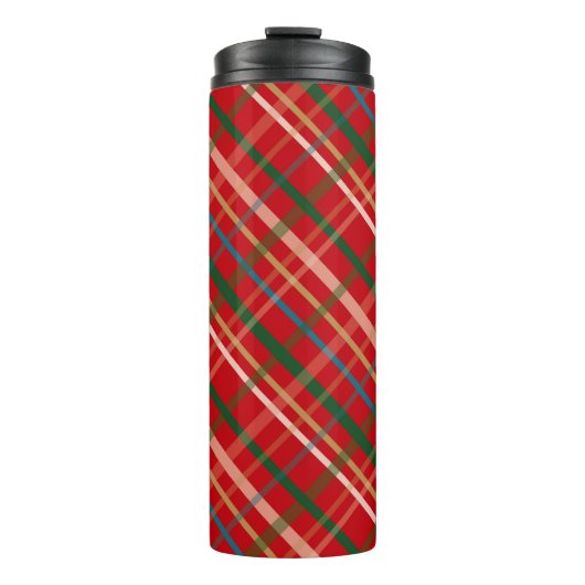赤と緑のクリスマスプレッドパターン タンブラー (正面)