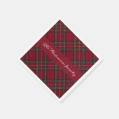 赤と緑のクリスマスプレッドファミリー名 スタンダードカクテルナプキン (角)