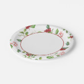 赤と緑のクリスマスベリー紙プレート ペーパープレート (アングル)