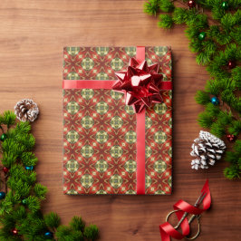 赤と緑のクリスマスベル ラッピングペーパー
